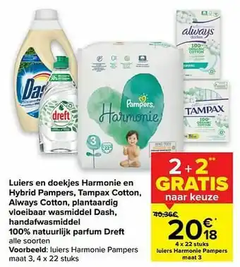Carrefour Luiers harmonie pampers maat 3 aanbieding