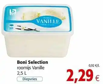 Colruyt Boni selection roomijs vanille aanbieding