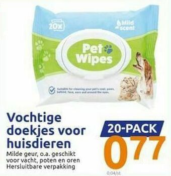 Action Vochtige doekjes voor huisdieren aanbieding