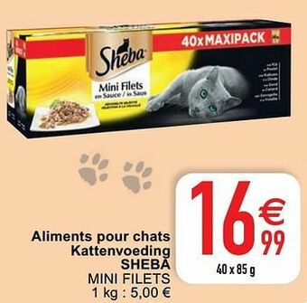 Cora Aliments pour chats kattenvoeding sheba mini filets aanbieding