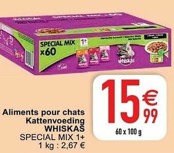Cora Aliments pour chats kattenvoeding whiskas special mix 1+ aanbieding
