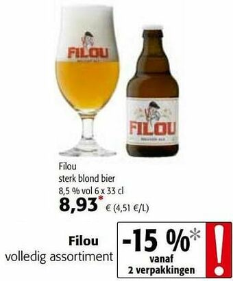 Colruyt Filou sterk blond bier aanbieding