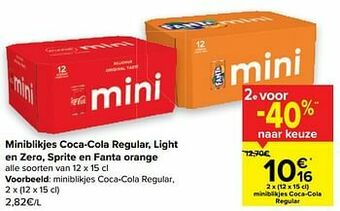 Carrefour Market Miniblikjes coca-cola regular aanbieding