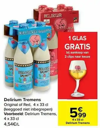 Carrefour Delirium tremens original of red aanbieding