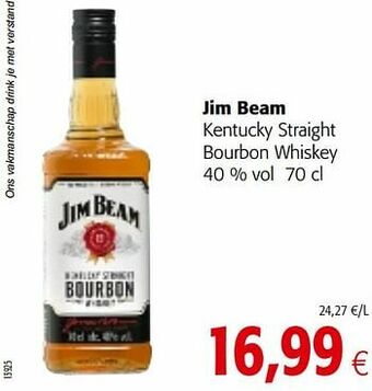 Colruyt Jim beam kentucky straight bourbon whiskey aanbieding