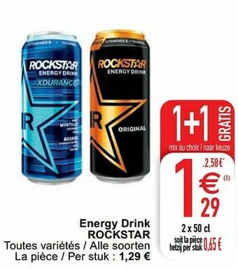 Cora Energy drink rockstar aanbieding