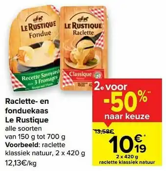 Le rustique raclette klassiek natuur