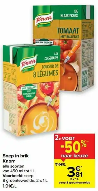 Carrefour Market Knorr soep 8 groenteweelde aanbieding
