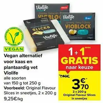 Violife original flavour slices in sneetjes