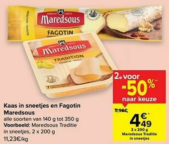Carrefour Maredsous traditie in sneetjes aanbieding