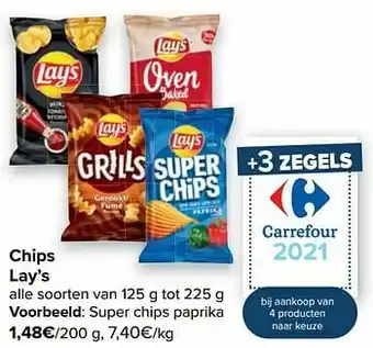 Carrefour Lay’s super chips paprika aanbieding