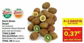 Carrefour Zespri kiwi’s gold zespri, los verkocht aanbieding