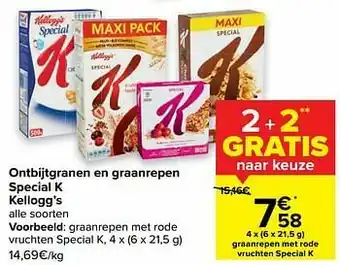 Carrefour Kellogg’s graanrepen met rode vruchten special k aanbieding