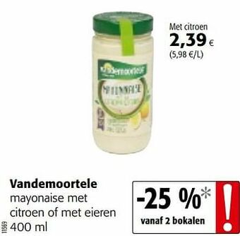 Colruyt Vandemoortele mayonaise met citroen of met eieren aanbieding