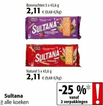 Colruyt Sultana alle koeken aanbieding