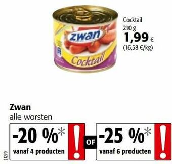 Colruyt Zwan alle worsten aanbieding