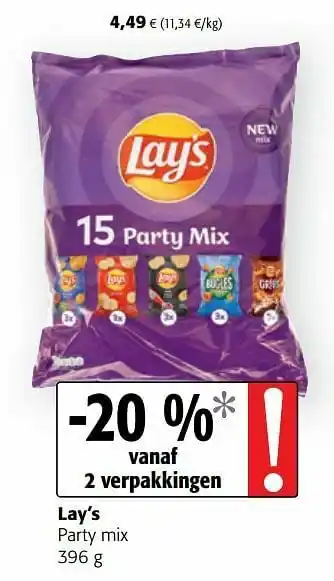 Colruyt Lay’s party mix aanbieding