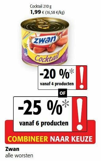 Colruyt Zwan alle worsten aanbieding