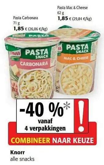 Colruyt Knorr alle snacks aanbieding