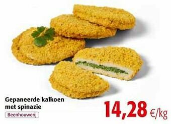 Colruyt Gepaneerde kalkoen met spinazie aanbieding