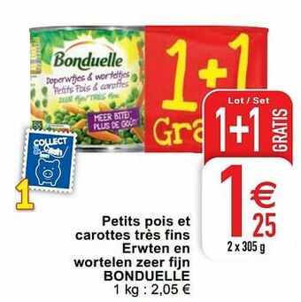 Cora Petits pois et carottes très fins erwten en wortelen zeer fijn bonduelle aanbieding