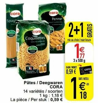 Cora Pâtes - deegwaren cora aanbieding