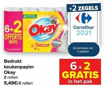 Carrefour Bedrukt keukenpapier okay aanbieding