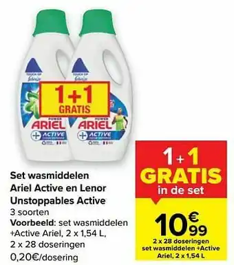 Set wasmiddelen +active ariel