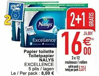 Cora Papier toilette toiletpapier nalys excellence aanbieding