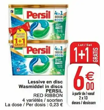 Cora Lessive en disc wasmiddel in discs persil red ribbon aanbieding
