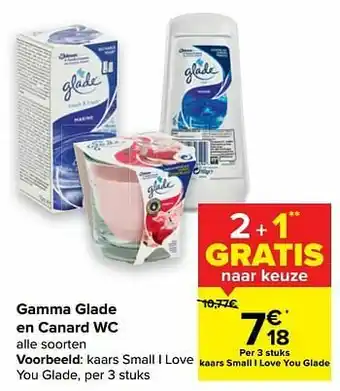 Carrefour Market Kaars small i love you glade aanbieding