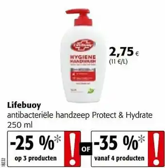 Colruyt Lifebuoy antibacteriële handzeep protect + hydrate aanbieding