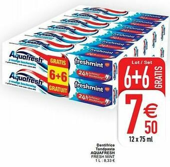 Cora Dentifrice tandpasta aquafresh fresh mint aanbieding