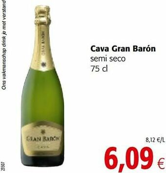 Colruyt Cava gran barón semi seco aanbieding