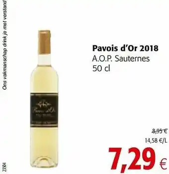 Colruyt Pavois d’or 2018 a.o.p. sauternes aanbieding
