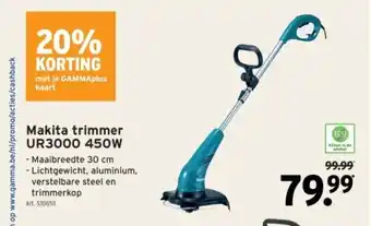 GAMMA Makita trimmer UR3000 450W aanbieding