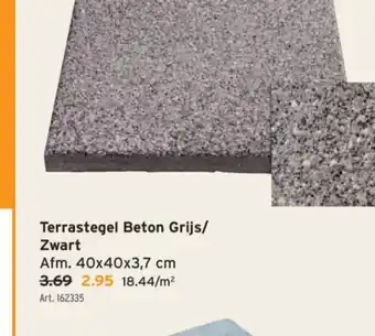 GAMMA Terrastegel Beton Grijs/ Zwart aanbieding