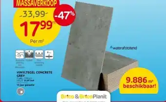 Brico VINYLTEGEL CONCRETE GREY aanbieding