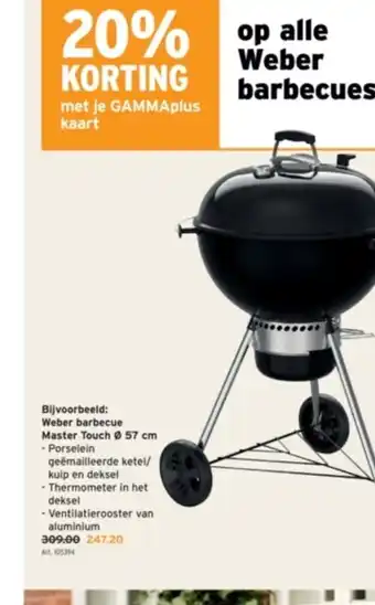 GAMMA Weber barbecue Master Touch 57 cm aanbieding