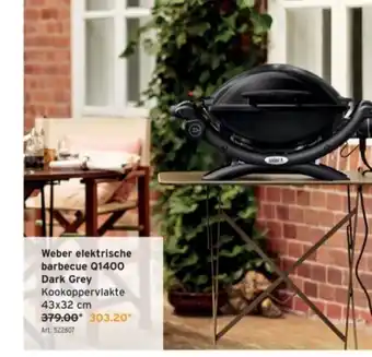 GAMMA Weber elektrische barbecue Q1400 Dark Grey aanbieding