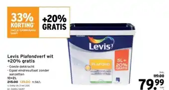 GAMMA Levis Plafondverf wit +20% gratis aanbieding