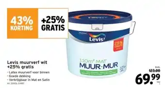 GAMMA Levis muurverf wit +25% gratis aanbieding