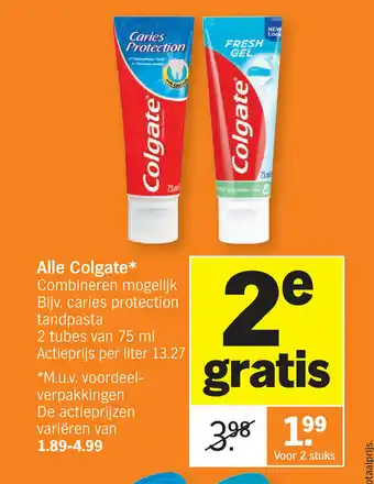 Albert Heijn Alle Colgate Voor 2 stuks aanbieding