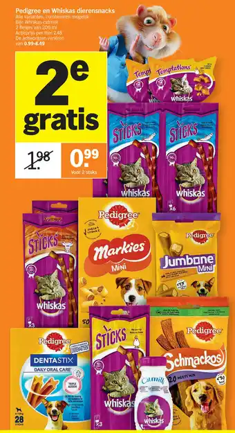 Pedigree En Whiskas Dierensnacks Voor 2 stuks