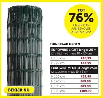 Zelfbouwmarkt TUINDRAAD GROEN aanbieding