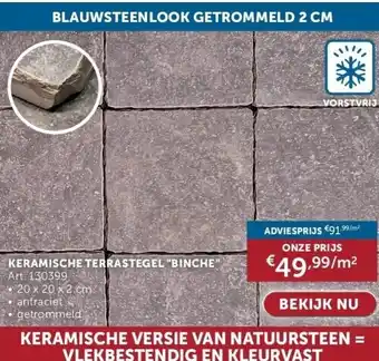 Zelfbouwmarkt KERAMISCHE TERRASTEGEL BINCHE aanbieding