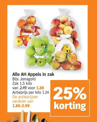 Albert Heijn Alle AH Appels in Zak aanbieding