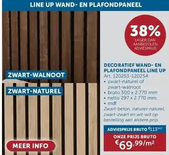 Zelfbouwmarkt DECORATIEF WAND- EN PLAFONDPANEEL LINE UP aanbieding
