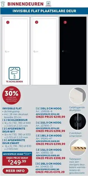 Zelfbouwmarkt INVISIBLE FLAT aanbieding