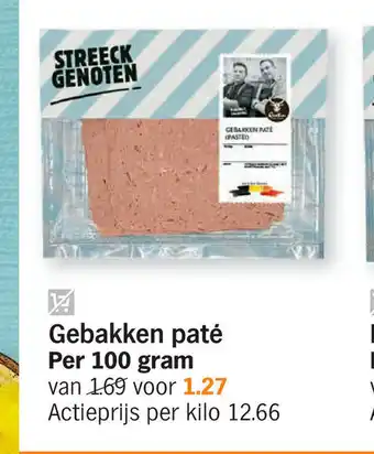 Albert Heijn Gebakken Pate per 100 gram aanbieding
